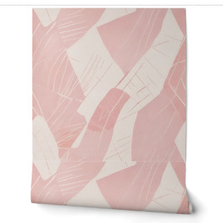 Papier Peint Batik Géométrique Rose Moderne