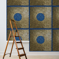 Bâton Mosiac Carré Motif Blue Gold Peel