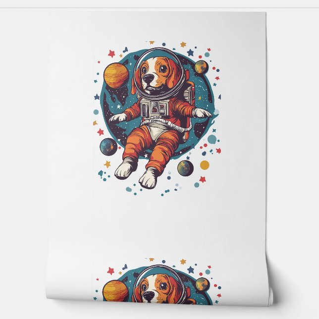 Papier Peint Beagle astronaute - Space Explorer Chien (Déroulement)