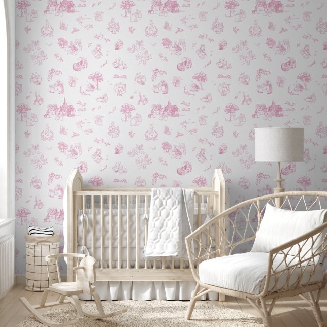 Papier Peint Beatrix Peter the Rabbit Toile Chinoiserie Pink (Enfants)
