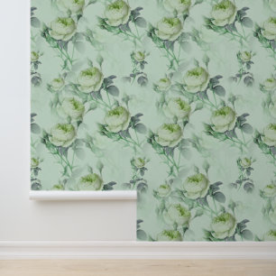 Papier Peint Beau vert clair Vintage Floral