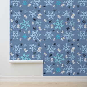 Papier Peint Beaux bonbons et flocons de neige en bleu turquois