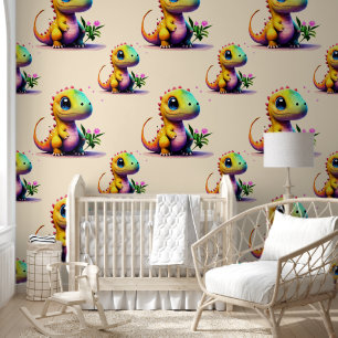 Papier Peint Bébé Dinosaure T-Rex Mignon