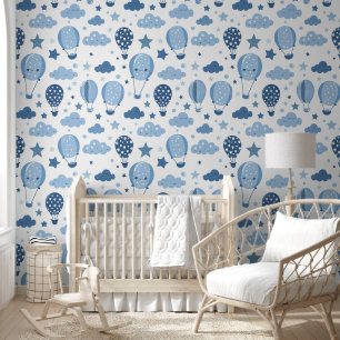 Papier Peint Bébé Garçon Ballons À Air Chaud Et Nuages