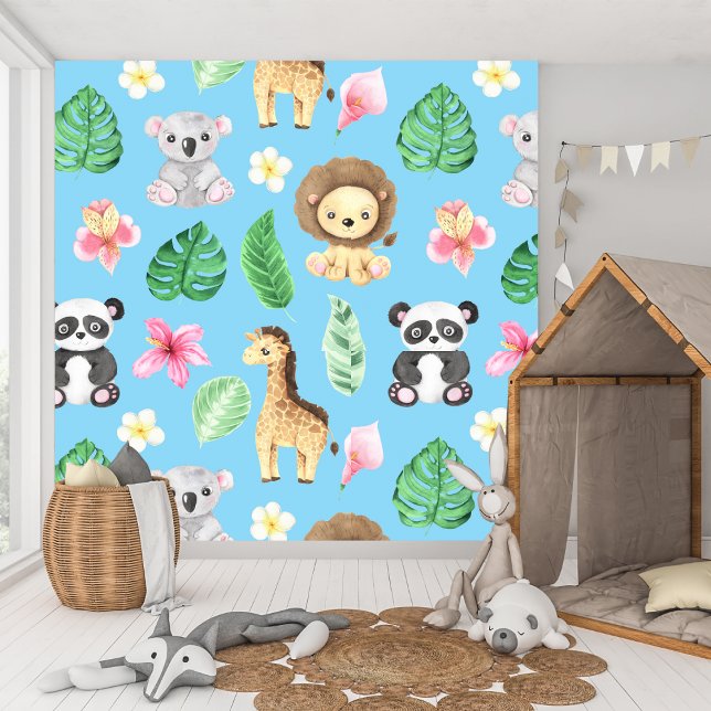 Papier Peint Bébé tropical Animaux Enfants Salle et aire de jeu (Créateur téléchargé)