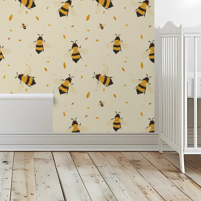 Papier Peint Bee Yellow Bumblebee Pépinière de chambre pour enf (Créateur téléchargé)