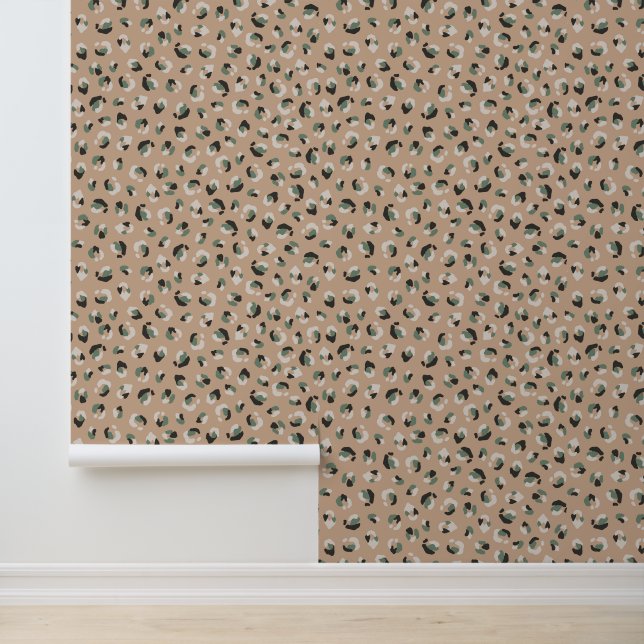 Papier Peint Beige animal léopard moderne (Application)