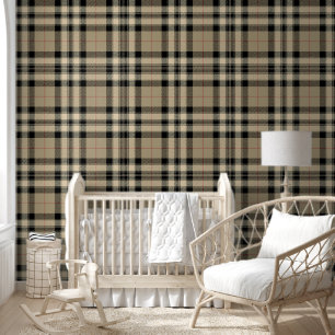 Papier Peint Beige classique + Plaid noir