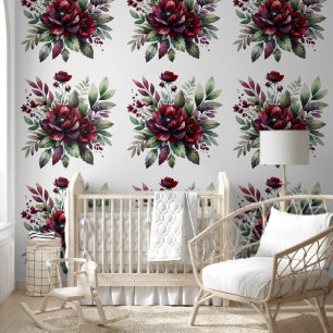 Papier Peint Belle Bourgogne Botanique Florale