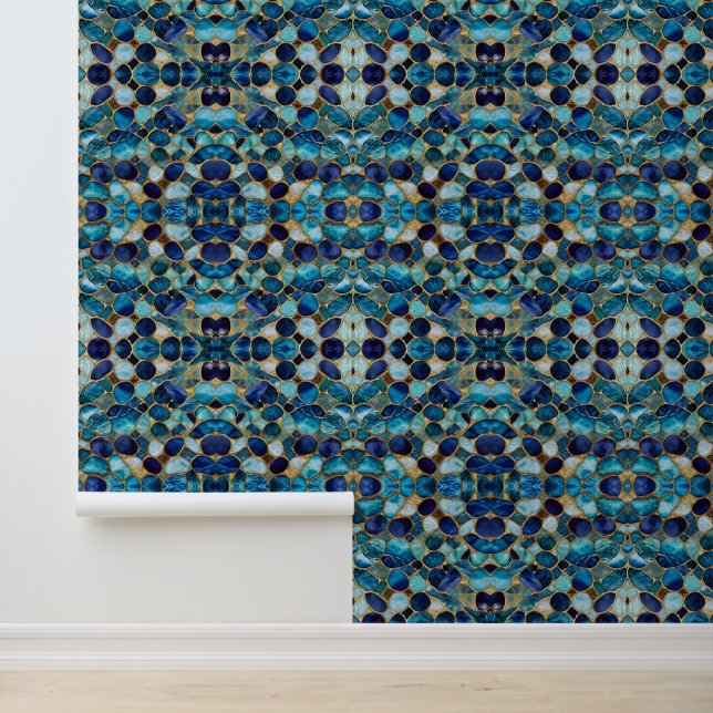 Papier Peint Belle collection d'or bleu océan populaire (Application)