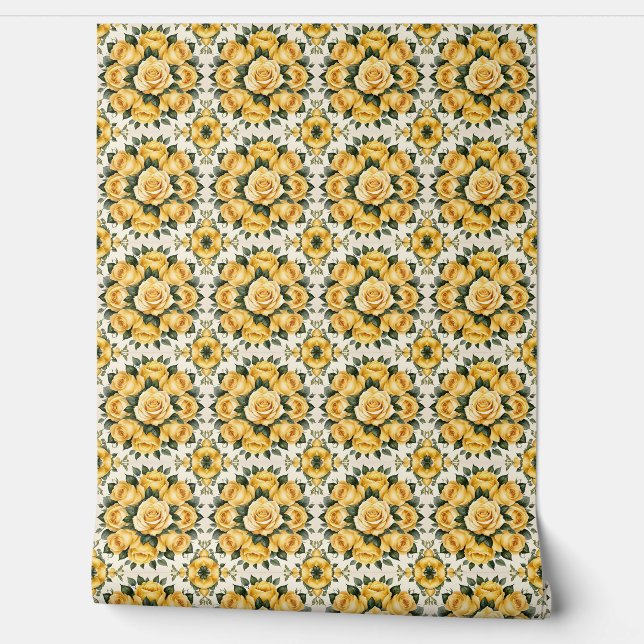Papier Peint Belle collection tendance Rose Jaune (Déroulement)