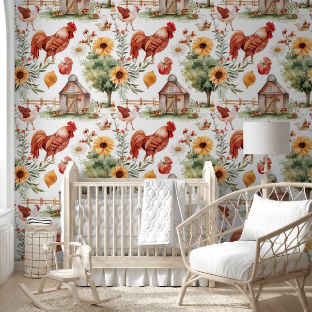 Papier Peint Belle ferme et animaux (Enfants)