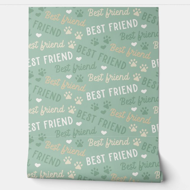 Papier Peint Best Friend Green Removable (Déroulement)