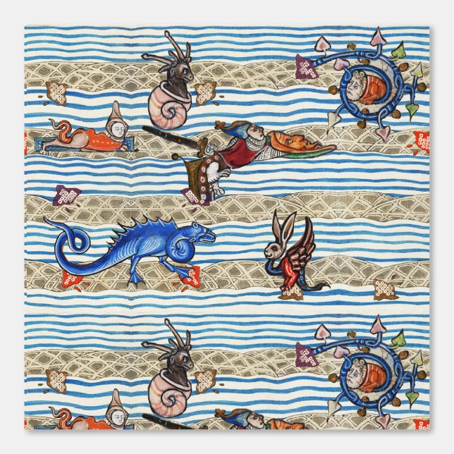 PAPIER PEINT BESTIAIRE MÉDIÉVAL, MONSTRES DE MER IMAGINAIRES AN (Recto)