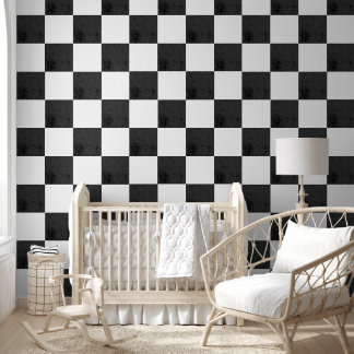Papier Peint Black And White Texture Retro Checkered