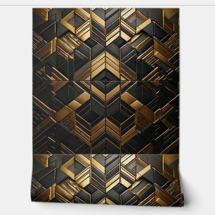 Papier Peint Black Goud Retro Behang