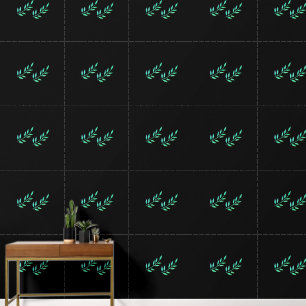 Papier Peint Black Green Botanique Imprimer Feuille Motifs Trop