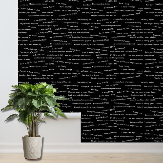 Papier Peint Black Positive Affirmation Self Care Vision Board (Créateur téléchargé)