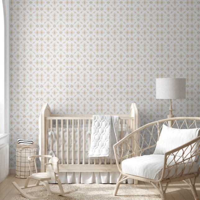 Papier peint blanc motif géométrique (Enfants)