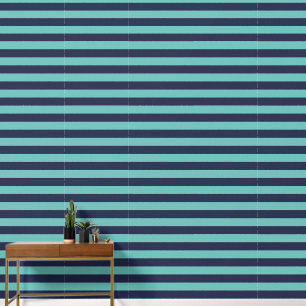 Papier Peint Bleu bleu turquoise de la marine Rugby Stripes