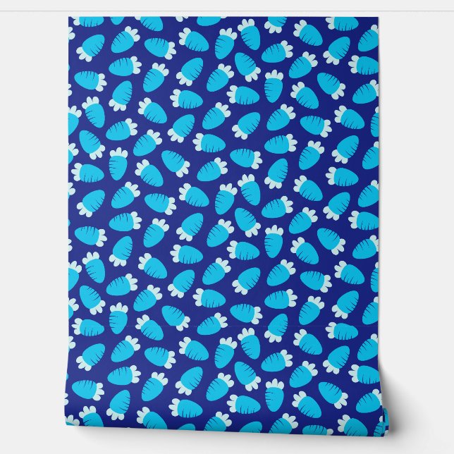 Papier Peint Bleu carottes de Chubby (Déroulement)