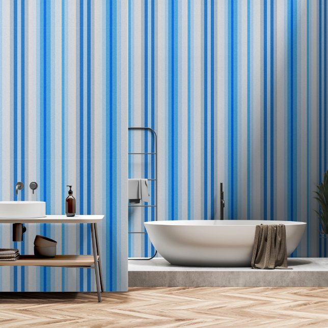 Papier Peint Bleu dépoli (Salle de bain)