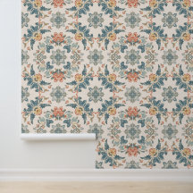 Bleu doux et floral aquarelle corail