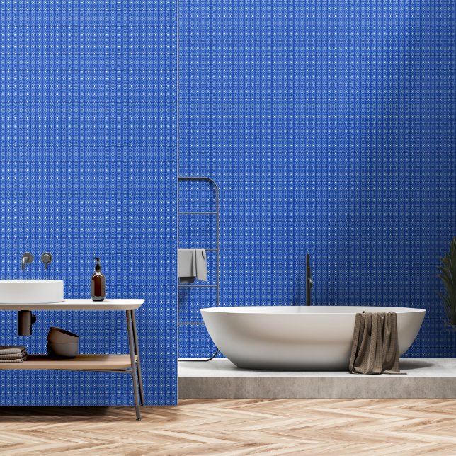 Papier Peint Bleu élégant (Salle de bain)