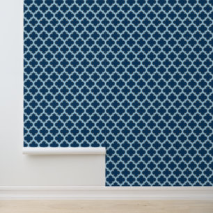 Papier Peint Bleu et Bébé Bleu Trellis, treillis, Quatrefoil