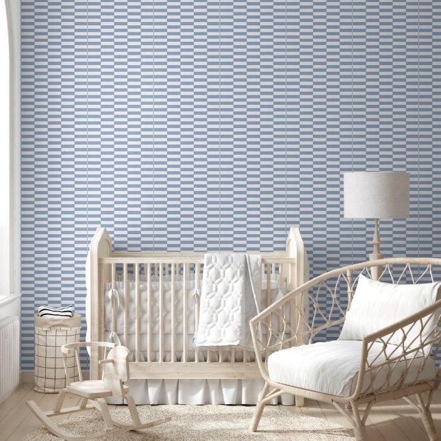 Papier peint bleu et blanc rayé (Enfants)