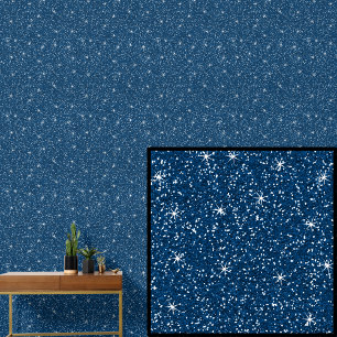 Papier Peint Bleu foncé moyen avec étoiles étincelantes