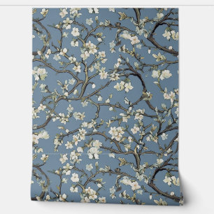 Papier Peint Bleu gris, Klimt, Amandiers, Art, Peinture, Gustav