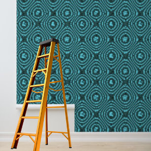 Papier Peint Bleu moderne Motif de diamant Peel Stick