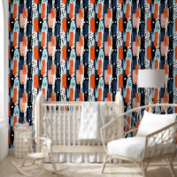 Bleu orange brosses Motif Abstrait