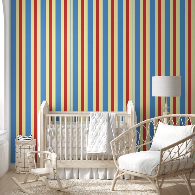 Papier peint Bleu Rouge & Blancs (Enfants)