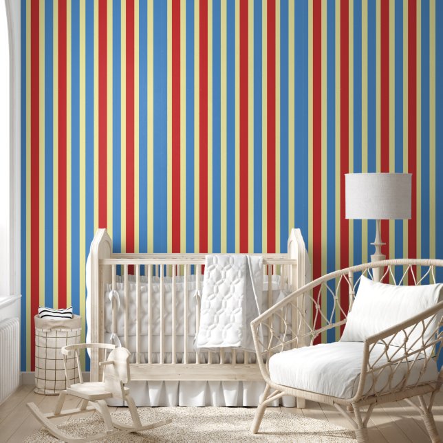 Papier peint Bleu Rouge & Blancs (Enfants)
