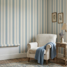 Bleu vintage et rayures crème, style campagne fran