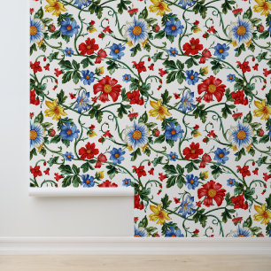 Papier Peint Bloom Motif botanique floral vibrant