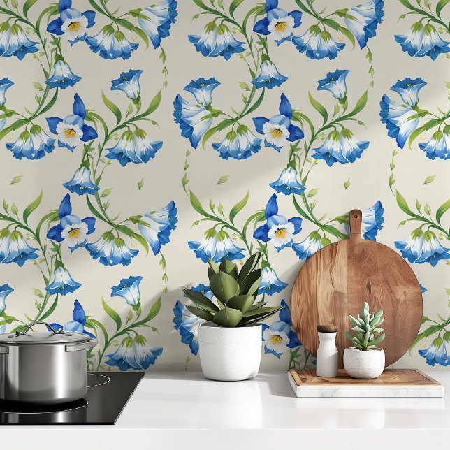 Papier Peint Blue Bell Floral Elégance (Créateur téléchargé)