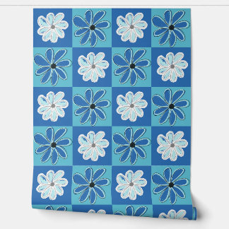 Papier Peint Blue Bloomed Lines - Ligne bleue Sang