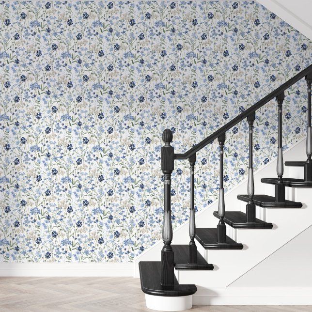 Papier Peint Blue Watercolor Wildflower (Créateur téléchargé)