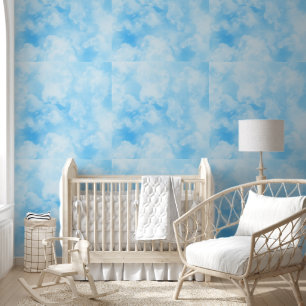 Papier Peint Blue White Clouds Motif Sky