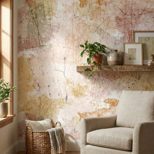 Papier Peint Blush Doré Abstrait Texturé ID1282