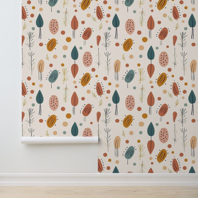 Papier Peint Boho Abstrait Retro Moderne Collection (Application)