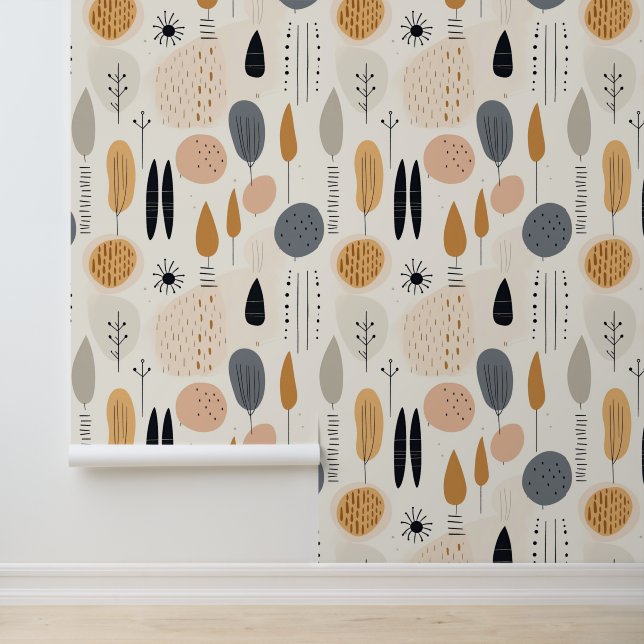 Papier Peint Boho Abstraite Retro Popular Collection (Application)