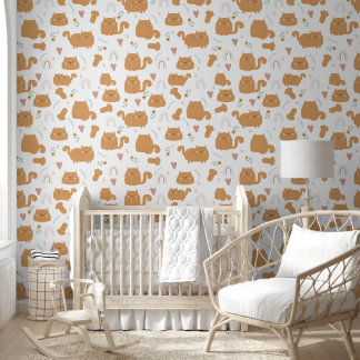 Papier Peint Boho Brown Cats & Rainbows Nursery