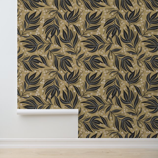 Papier Peint Boho Leaf Motif Motif (Application)