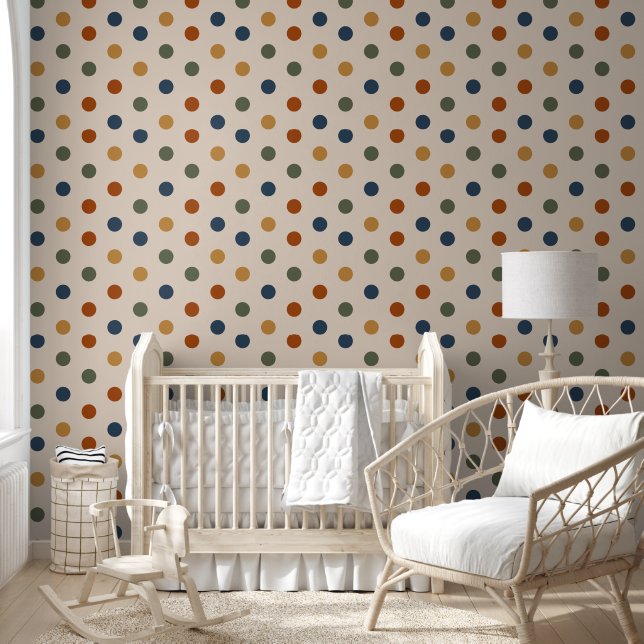 Papier Peint Boho Polka Motif (Enfants)