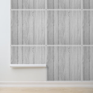 Papier Peint Bois blanc Carreaux de plage rustique Motif Noir B