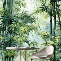 Bois de Bambou Verdure Aquarelle Foliage Nature